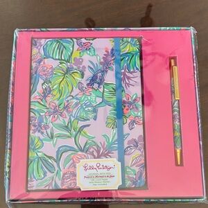 Lilly Pulitzer Pink and Green Floral Journal Set NWT